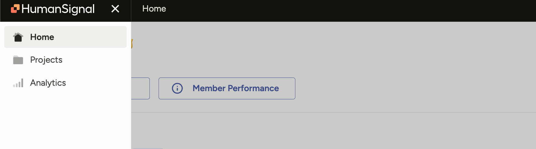 Screenshot of link on Home page